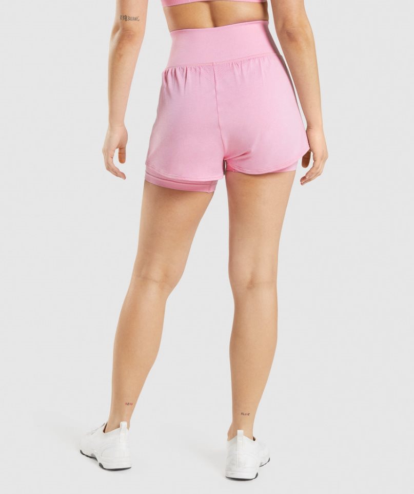 Women's Gymshark Vital Seamless 2.0 2-in-1 Shorts Pink | CA 8A0135